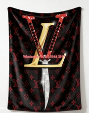 LV Butterfly Knife Blanket Red LV Dagger Throw 174